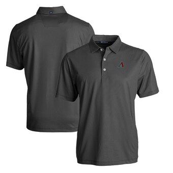 Men's Arizona Diamondbacks  Cutter & Buck Black Pike Eco Symmetry Stretch Recycled Big & Tall Polo