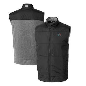 Men's Arizona Diamondbacks  Cutter & Buck Black Stealth Hybrid Quilted Big & Tall Windbreaker Vest