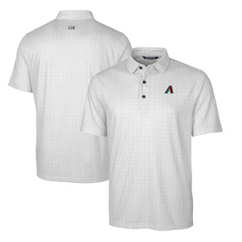 Men's Arizona Diamondbacks  Cutter & Buck Charcoal Pike Double Dot Stretch Big & Tall Polo