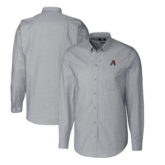 Men's Arizona Diamondbacks  Cutter & Buck Charcoal Stretch Oxford Big & Tall Long Sleeve Dress Shirt