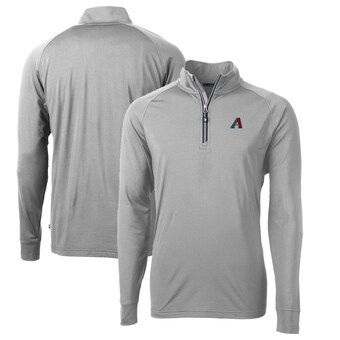 Men's Arizona Diamondbacks  Cutter & Buck Gray Adapt Eco Knit Recycled Quarter-Zip Big & Tall Pullover Top