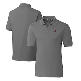 Men's Arizona Diamondbacks  Cutter & Buck Gray Advantage Tri-Blend Pique Polo