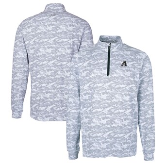 Men's Arizona Diamondbacks Cutter & Buck Gray Big & Tall Traverse Eco Camo Tri-Blend DryTec Quarter-Zip Jacket