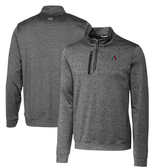 Men's Arizona Diamondbacks  Cutter & Buck Gray Stealth Heathered Big & Tall Quarter-Zip Pullover Top