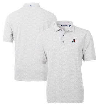 Men's Arizona Diamondbacks  Cutter & Buck Gray Virtue Eco Pique Botanical Recycled Polo