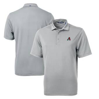 Men's Arizona Diamondbacks  Cutter & Buck Gray Virtue Eco Pique Recycled Big & Tall Polo