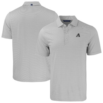 Men's Arizona Diamondbacks Cutter & Buck Gray/White Forge Eco Double Stripe Stretch Recycled Polo