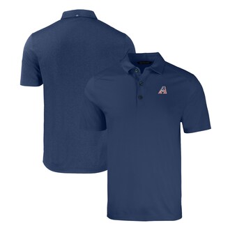 Men's Arizona Diamondbacks  Cutter & Buck Heather Navy Stars & Stripes Forge Eco Stretch Recycled Polo