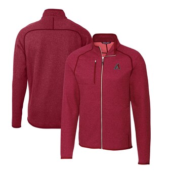 Men's Arizona Diamondbacks  Cutter & Buck Heather Red Mainsail Full-Zip Jacket