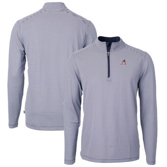 Men's Arizona Diamondbacks  Cutter & Buck Navy Americana Logo Big & Tall Virtue Eco Pique Recycled Quarter-Zip Pullover Top