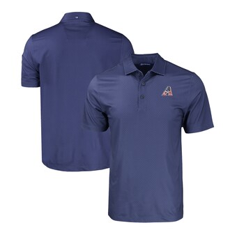 Men's Arizona Diamondbacks  Cutter & Buck Navy Stars & Stripes Pike Eco Tonal Geo Print Stretch Recycled Polo