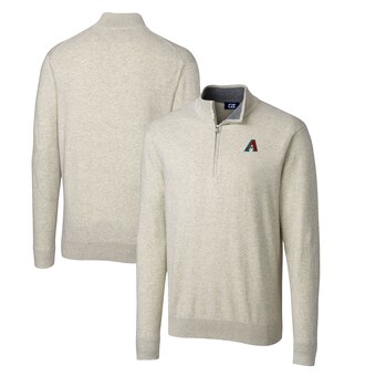 Men's Arizona Diamondbacks  Cutter & Buck Oatmeal Lakemont Tri-Blend Big & Tall Quarter-Zip Pullover Sweater