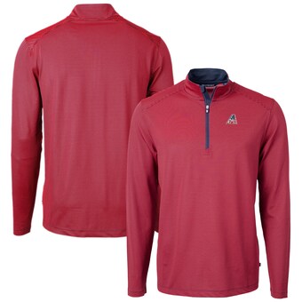 Men's Arizona Diamondbacks  Cutter & Buck Red Americana Logo Big & Tall Virtue Eco Pique Recycled Quarter-Zip Pullover Top