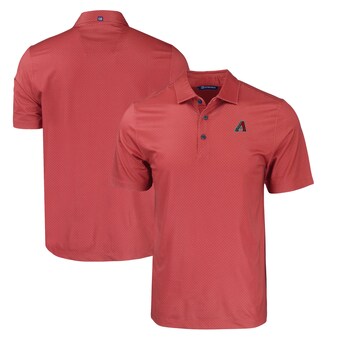 Men's Arizona Diamondbacks  Cutter & Buck Red Pike Eco Tonal Geo Stretch Recycled Polo