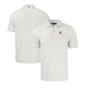 Men's Arizona Diamondbacks  Cutter & Buck White/Gray Stars & Stripes Pike Eco Symmetry Print Stretch Recycled Polo