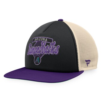 Men's Arizona Diamondbacks Fanatics Black/Purple Cooperstown Collection Talley Foam Trucker Snapback Hat