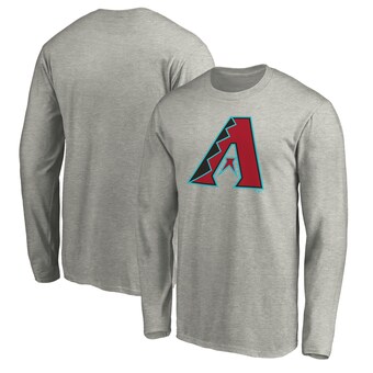 Men's Arizona Diamondbacks Heather Gray Official Team Logo Long Sleeve T-Shirt