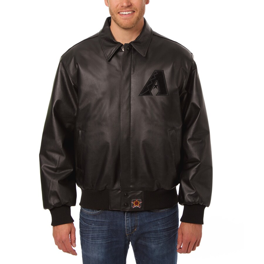 Men's Arizona Diamondbacks JH Design Black All-Leather Jacket