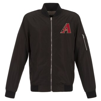 Men's Arizona Diamondbacks JH Design Black Lightweight Nylon Bomber Jacket