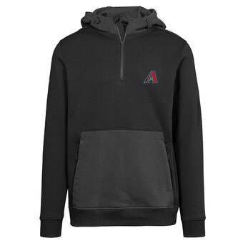 Men's Arizona Diamondbacks Levelwear Black Chicane Insignia Quarter-Zip Hoodie