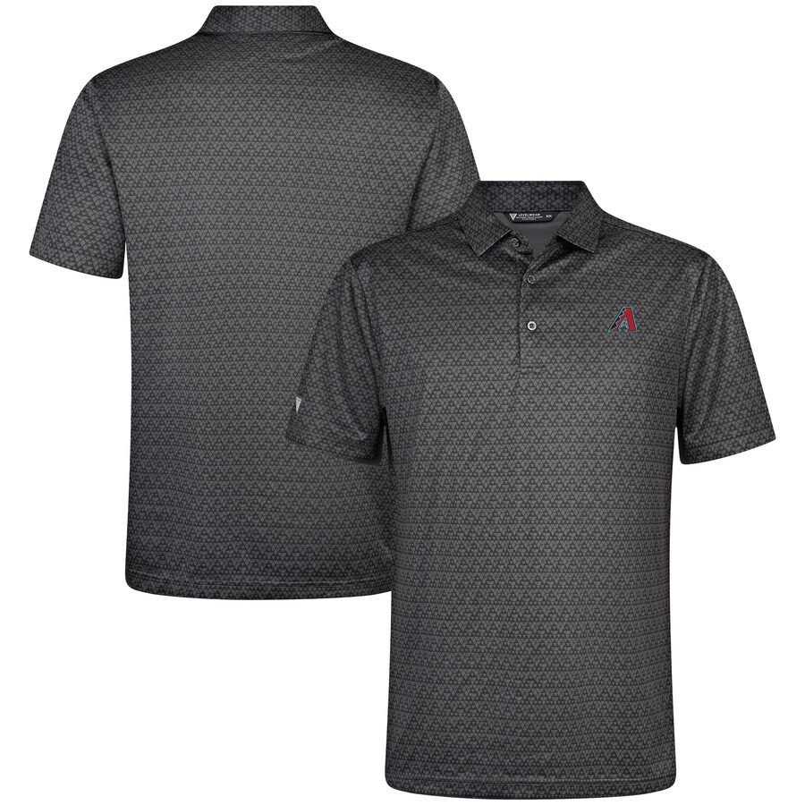 Men's Arizona Diamondbacks Levelwear Charcoal System Insignia Polo