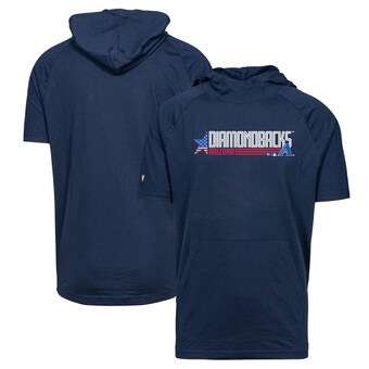 Men's Arizona Diamondbacks Levelwear Navy Phase Independence Aviation Short Sleeve Pullover Hoodie
