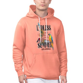 Men's Arizona Diamondbacks Margaritaville Coral Endless Summer Parrot Graphic Pullover Hoodie