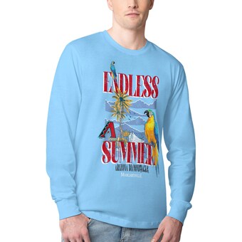 Men's Arizona Diamondbacks Margaritaville Light Blue Endless Summer Parrot Graphic Long Sleeve T-Shirt