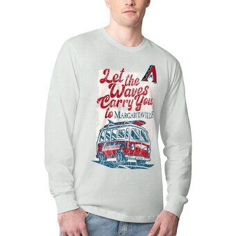 Men's Arizona Diamondbacks Margaritaville Silver Bus Waves Graphic Long Sleeve T-Shirt