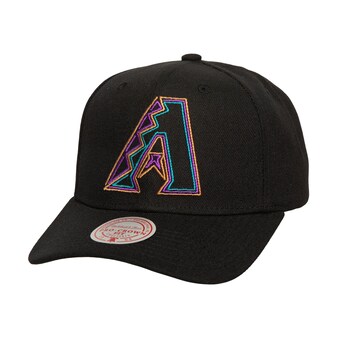 Men's Arizona Diamondbacks Mitchell & Ness Black Neon Logo Pro Crown Adjustable Hat