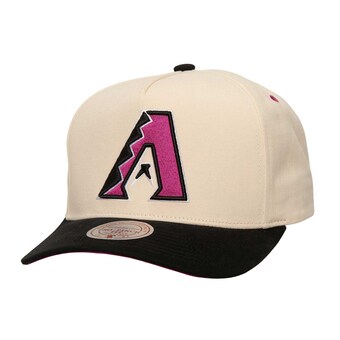 Men's Arizona Diamondbacks Mitchell & Ness Cream Overspray Pro Pinch Snapback Hat