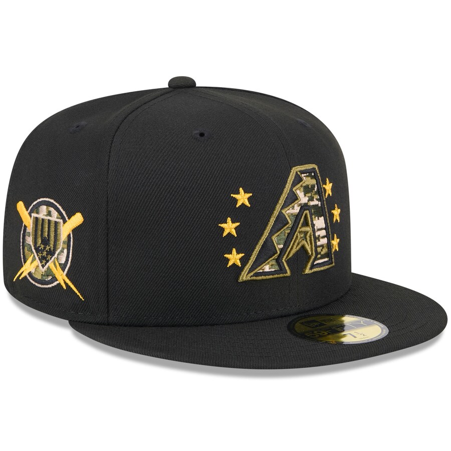 Men's Arizona Diamondbacks  New Era Black 2024 Armed Forces Day On-Field 59FIFTY Fitted Hat