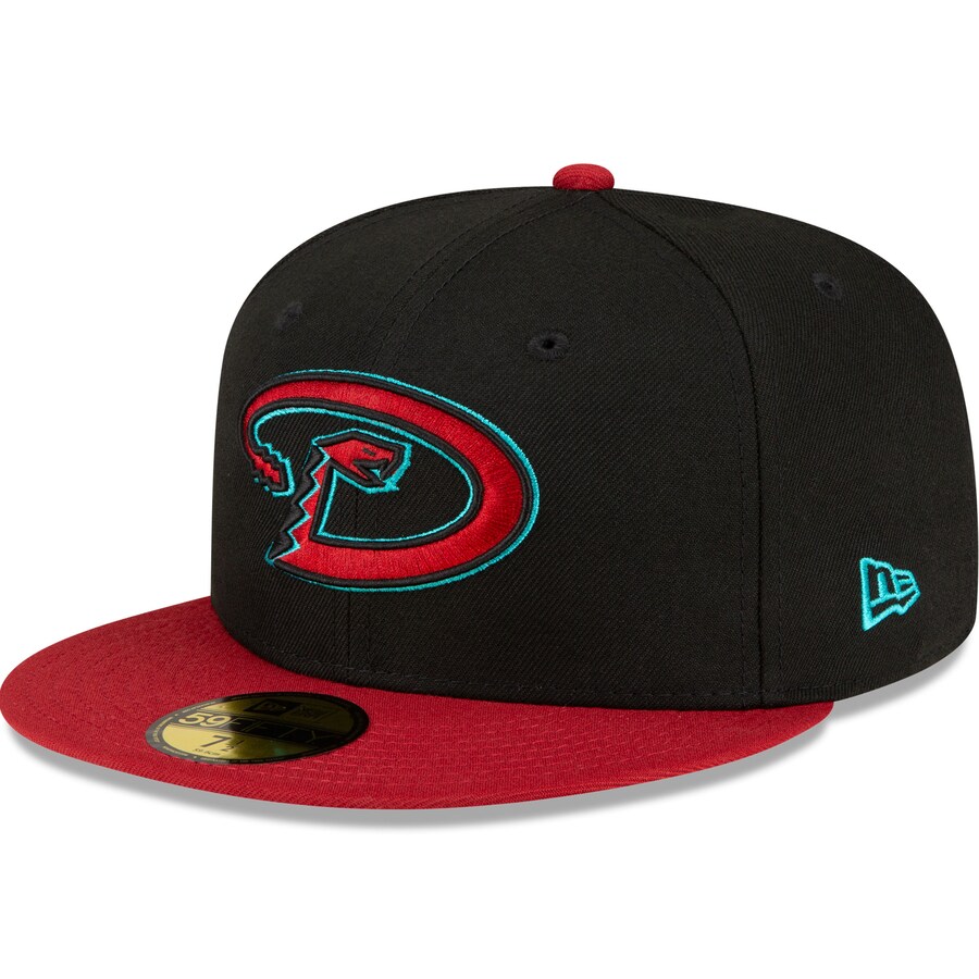 Men's Arizona Diamondbacks  New Era Black/Red Road Authentic Collection On-Field 59FIFTY Fitted Hat