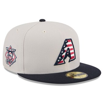 Men's Arizona Diamondbacks  New Era Khaki/Black 2024 Fourth of July 59FIFTY Fitted Hat