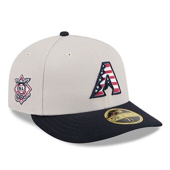 Men's Arizona Diamondbacks  New Era Khaki/Black 2024 Fourth of July Low Profile 59FIFTY Fitted Hat