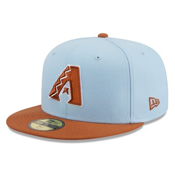 Men's Arizona Diamondbacks New Era Light Blue/Brown Spring Color Basic Two-Tone 59FIFTY Fitted Hat