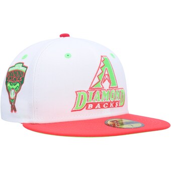 Men's Arizona Diamondbacks New Era White/Coral 1998 Inaugural Season Strawberry Lolli 59FIFTY Fitted Hat