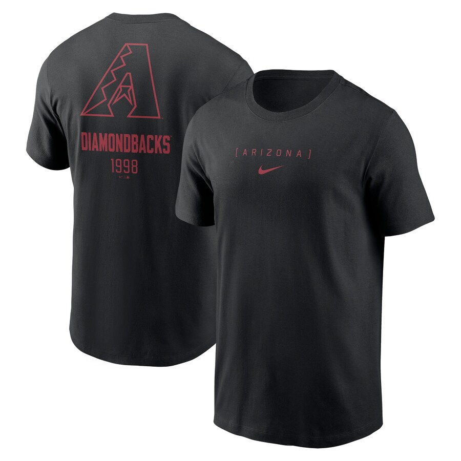 Men's Arizona Diamondbacks Nike Black Large Logo Back Stack T-Shirt