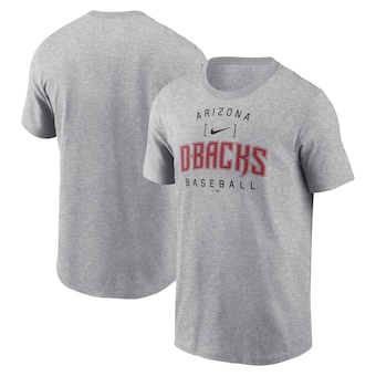 Men's Arizona Diamondbacks Nike Heather Gray Home Team Athletic Arch T-Shirt