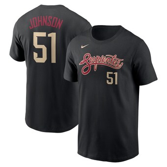 Men's Arizona Diamondbacks Randy Johnson Nike Black City Connect Name & Number T-Shirt