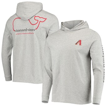 Men's Arizona Diamondbacks Vineyard Vines Heathered Gray Logo Hoodie Long Sleeve T-Shirt