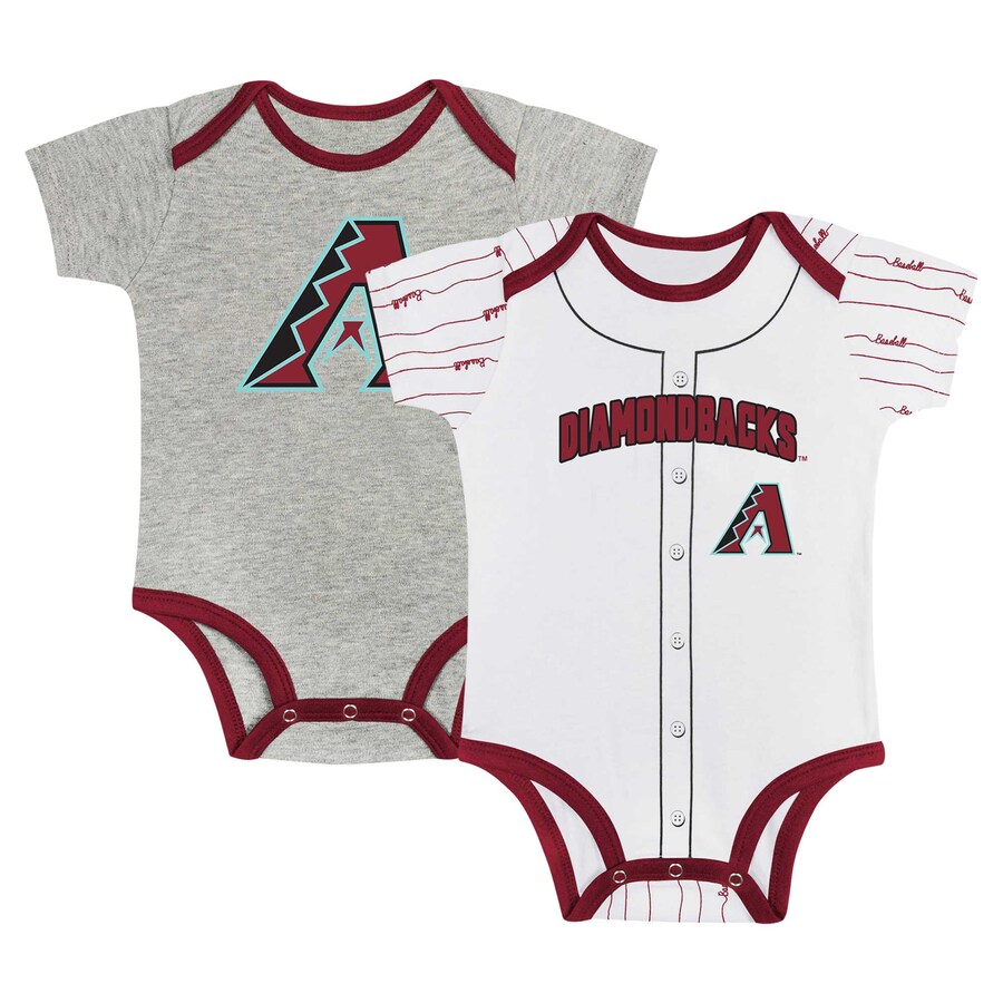 Newborn & Infant Arizona Diamondbacks Gray/White Two-Pack Play Ball Bodysuit Set