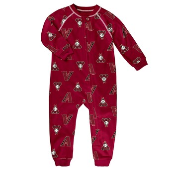 Toddler Arizona Diamondbacks Red Allover Print Raglan Full-Zip Sleeper