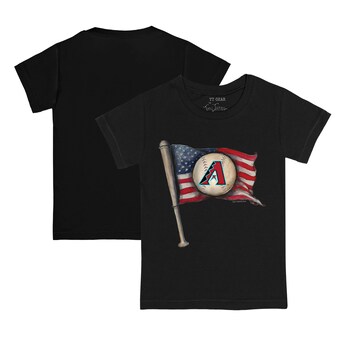 Toddler Arizona Diamondbacks Tiny Turnip Black Baseball Flag T-Shirt