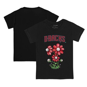 Toddler Arizona Diamondbacks Tiny Turnip Black Blooming Baseballs T-Shirt