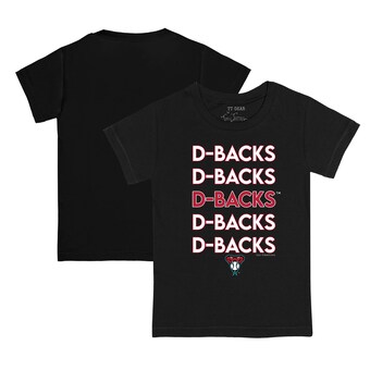Toddler Arizona Diamondbacks Tiny Turnip Black Stacked T-Shirt