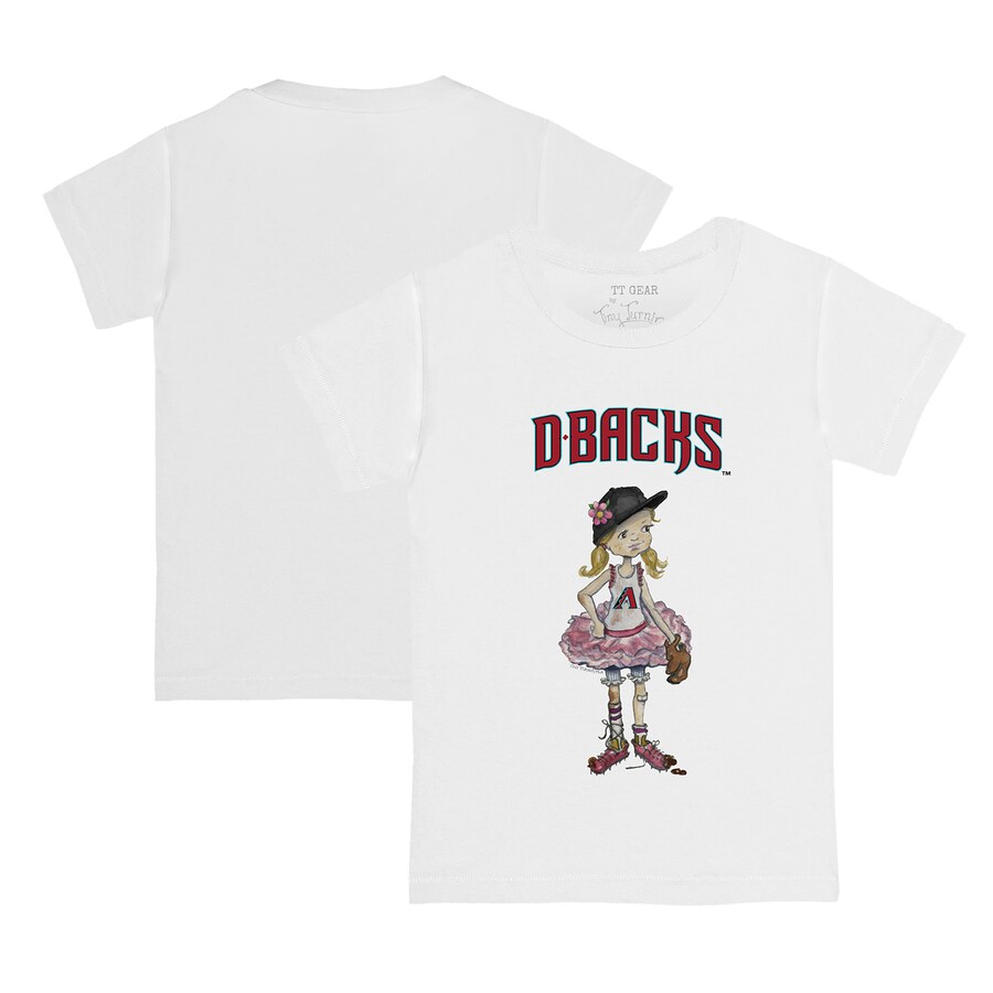 Toddler Arizona Diamondbacks Tiny Turnip White Baseball Babes T-Shirt