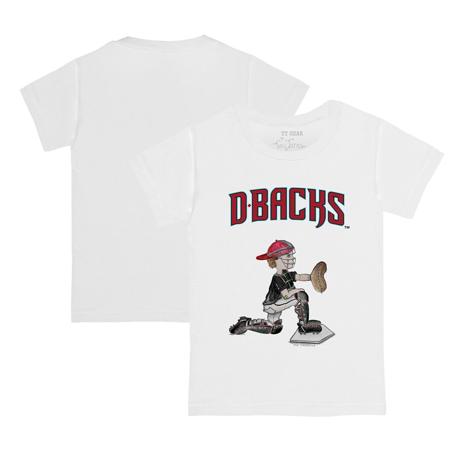 Toddler Arizona Diamondbacks Tiny Turnip White Caleb the Catcher T-Shirt