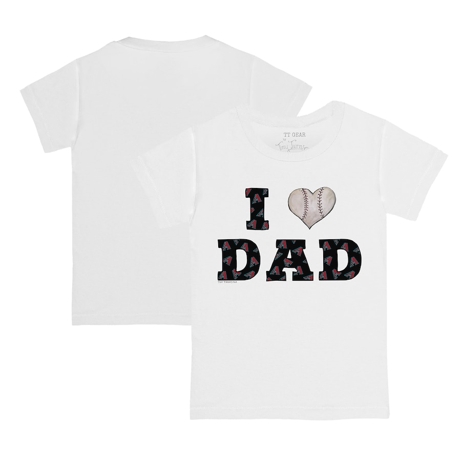 Toddler Arizona Diamondbacks Tiny Turnip White I Love Dad T-Shirt