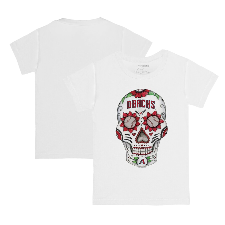 Toddler Arizona Diamondbacks Tiny Turnip White Sugar Skull T-Shirt